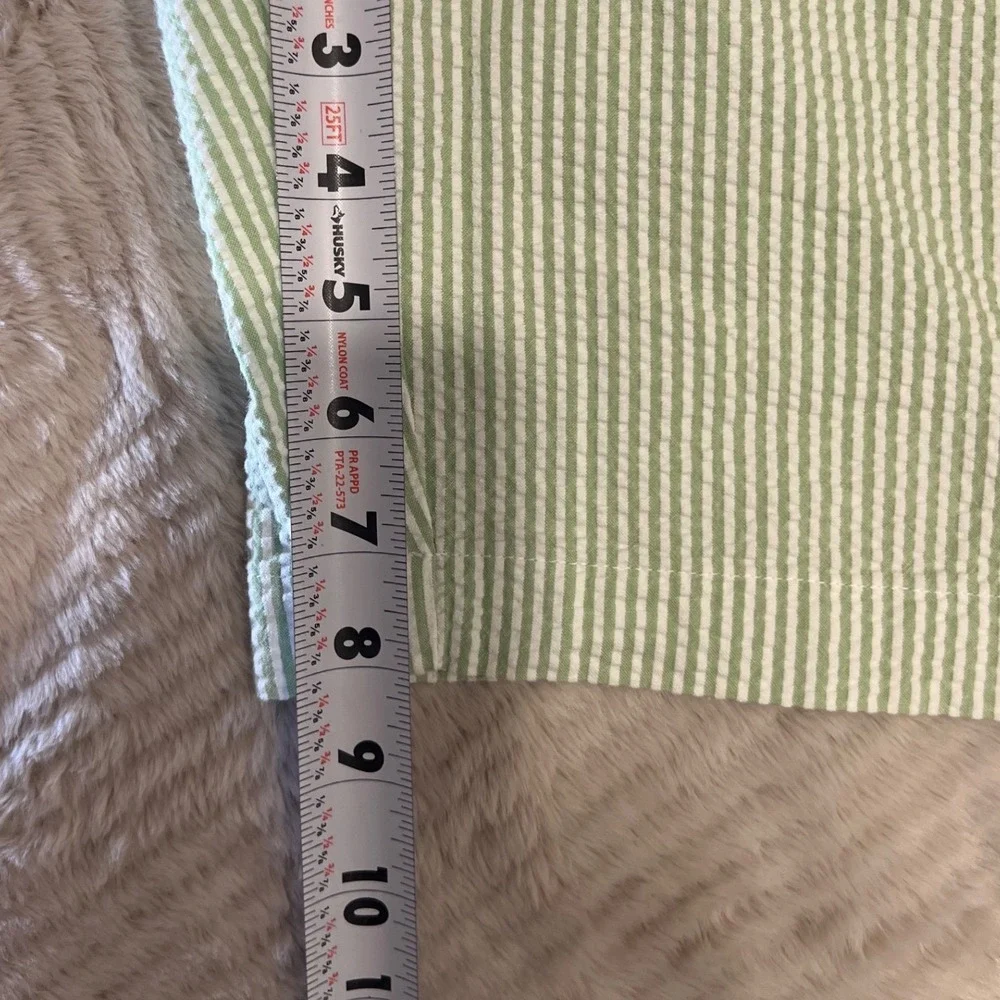 Jos. A. Bank Mens Shorts Pleated Seersucker Striped Green White 42